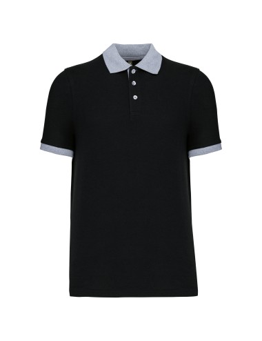 Polo piqué bicolore homme