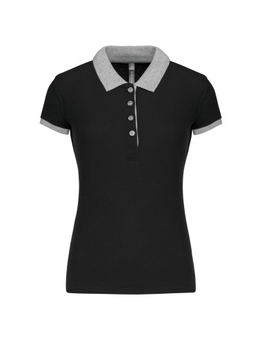 Polo piqué bicolore femme