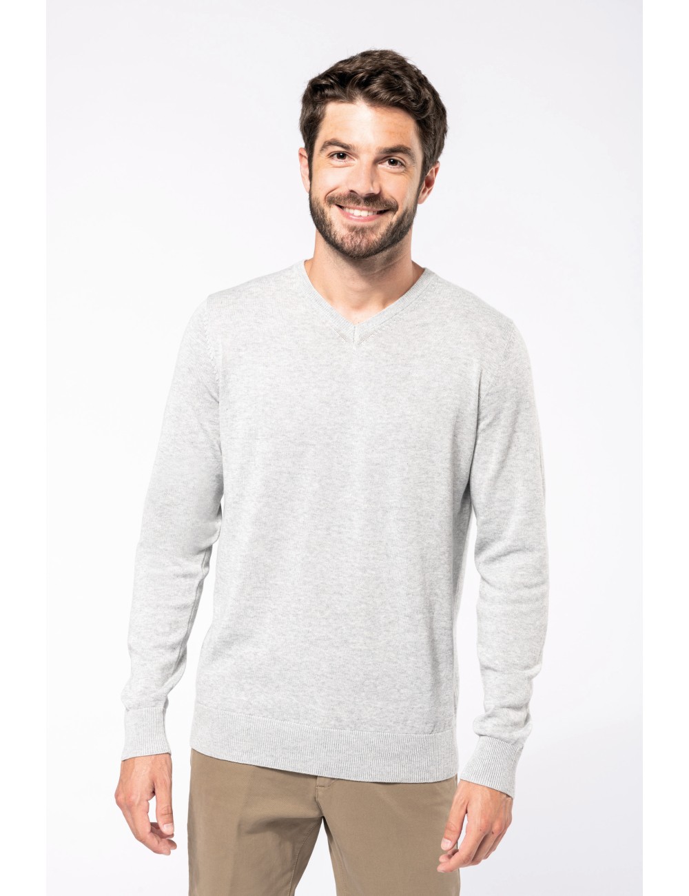 Pull col en V écoresponsable homme