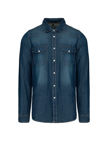 Chemise denim manches longues