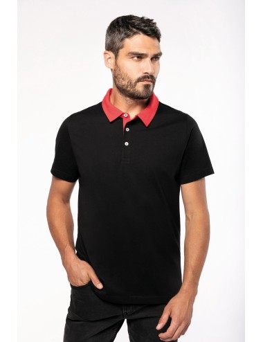 Polo jersey bicolore homme