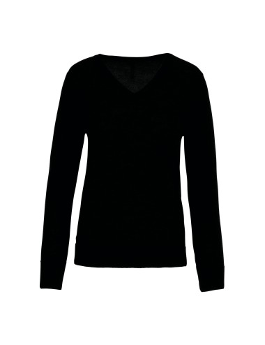 Pullover mérinos col V femme