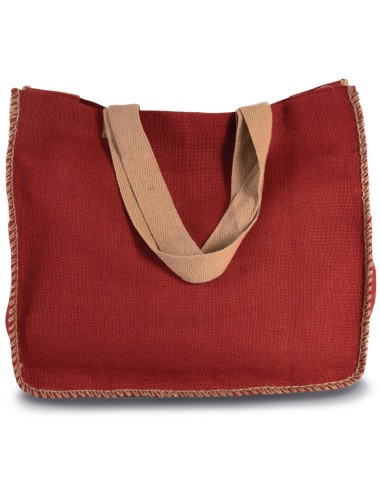 Sac en jute avec coutures contrastées