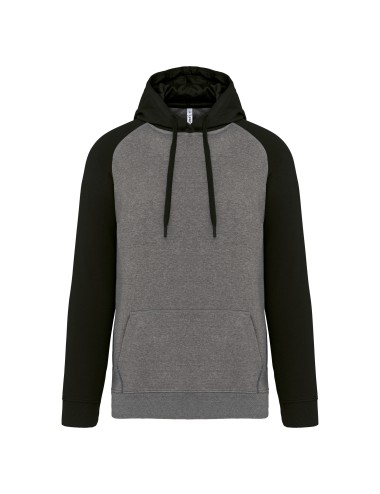 Sweat-shirt à capuche bicolore